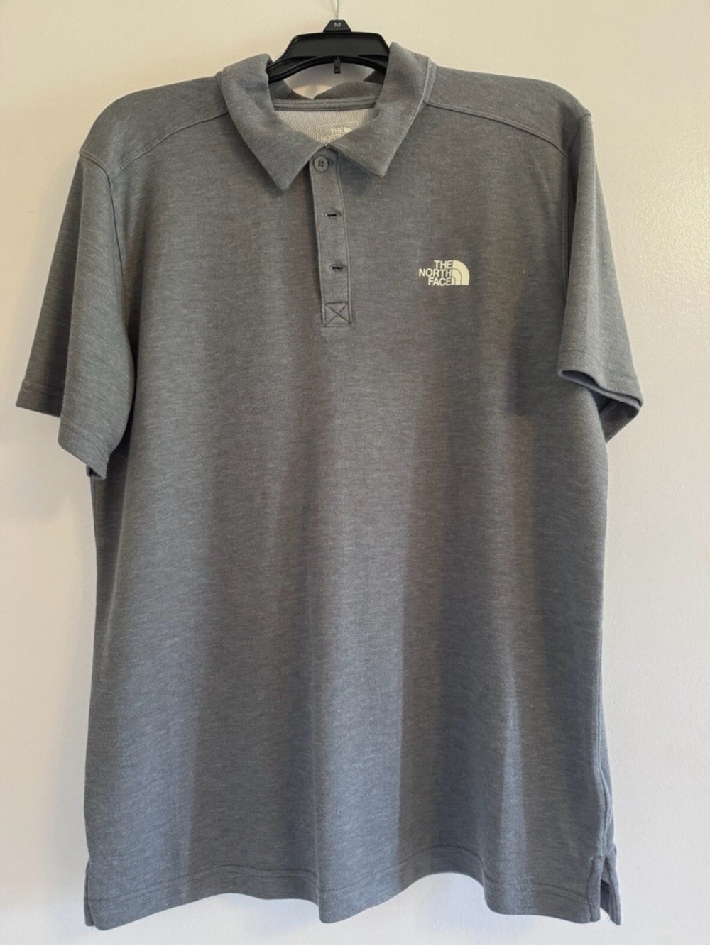 North Face Shirt Mens Large Short Sleeve Polo Golf Lightweight Gray Flashdry